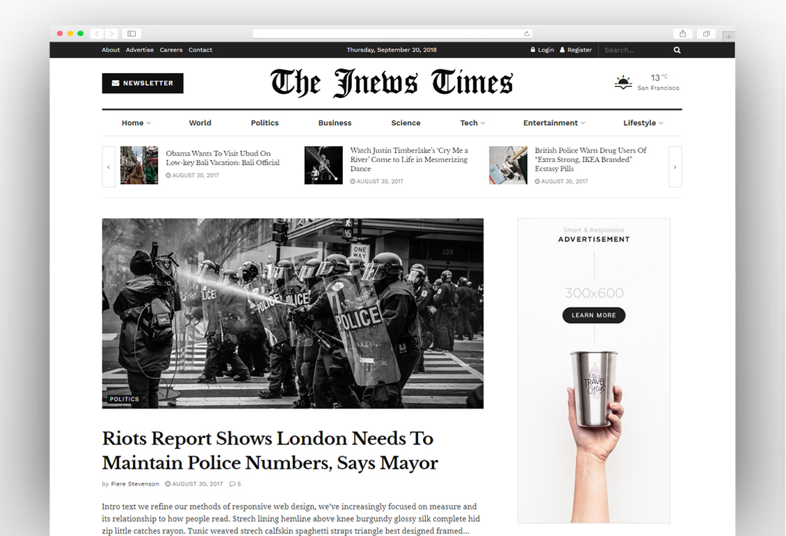 Newspaper wordpress Theme